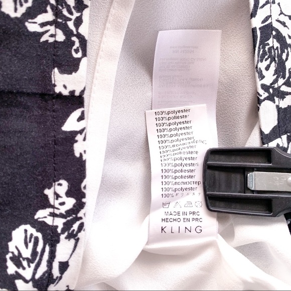 Kling Mini Dress floral print white and black Size 2 - Picture 10 of 15
